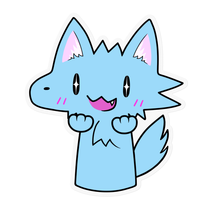 キラキラおおかみくん（クリア） - 100 x 100 (mm)