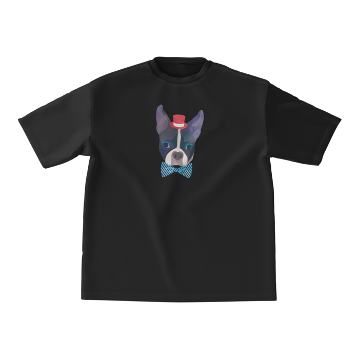 ビッグシルエットTシャツ(ブラック）- M - 正面