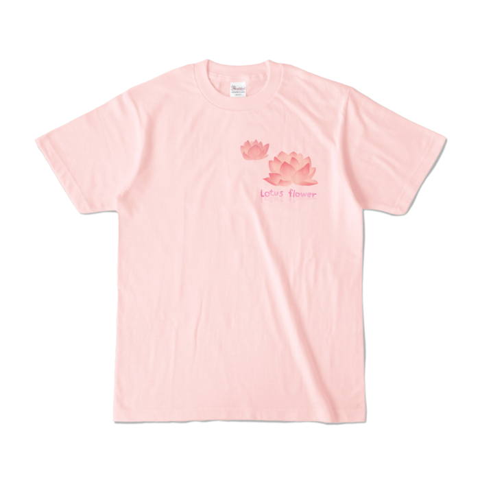 蓮の花カラーTシャツ - S - ライトピンク (淡色)