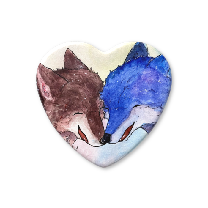 ハート缶バッジ - 57 × 52.5mm