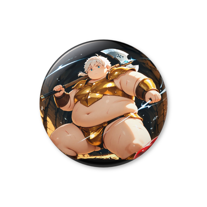 【缶バッジ(バリュー)】スライム戦士(黄金鎧A) 76mm