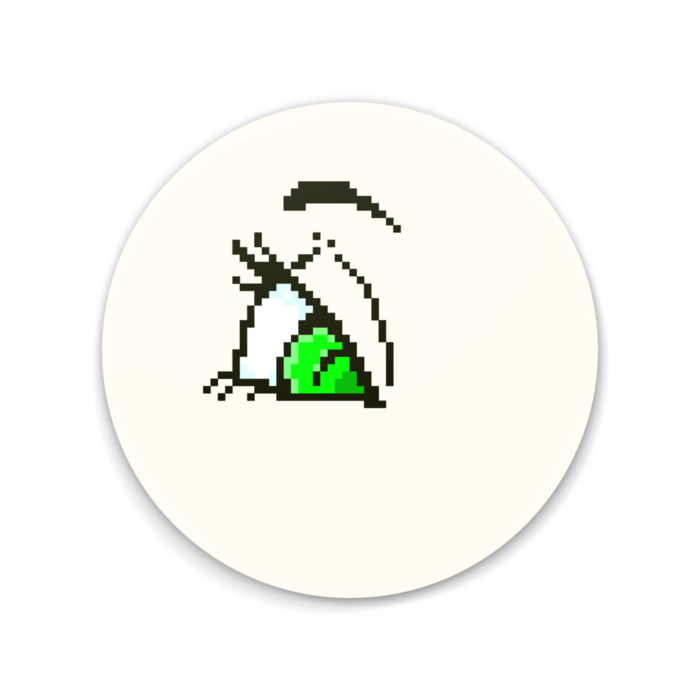 「流し目（緑色）」　缶ミラー - 75mm