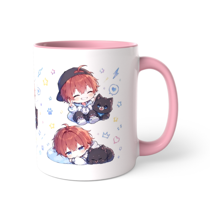 マグカップ (ピンク)　シンプル５人