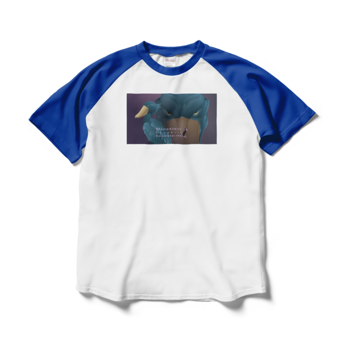 ラグランTシャツ - L - ホワイト×ロイヤルブルー