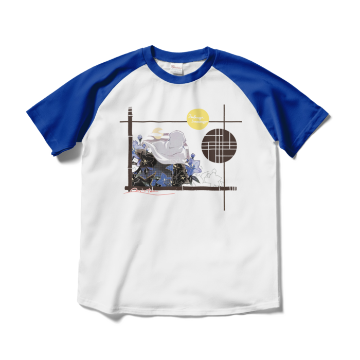 ラグランTシャツ - M - ホワイト×ロイヤルブルー