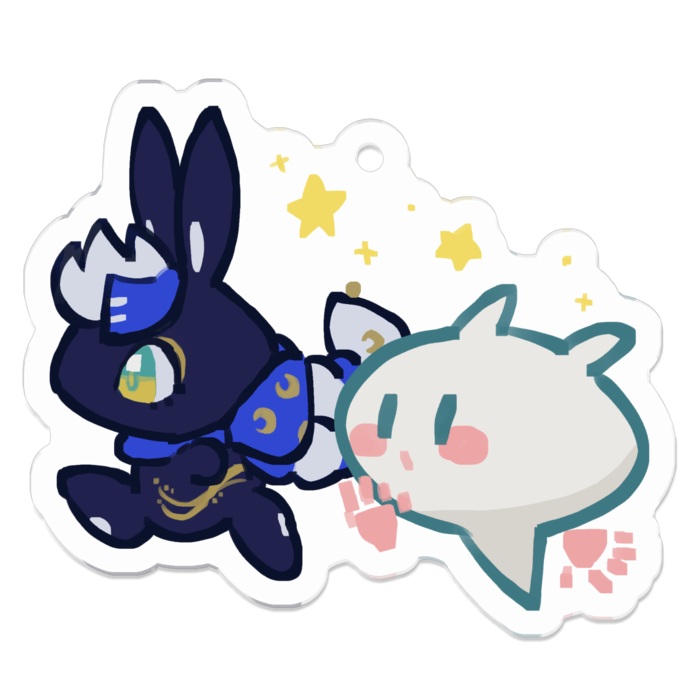 走るロメオットとつきうさぎ