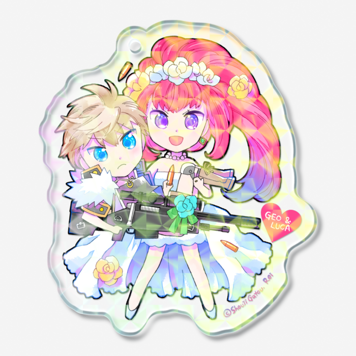 ホログラムアクリルキーホルダー - 50 × 50mm