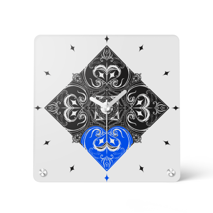 青色アクリル時計 - 150x150mm(2)