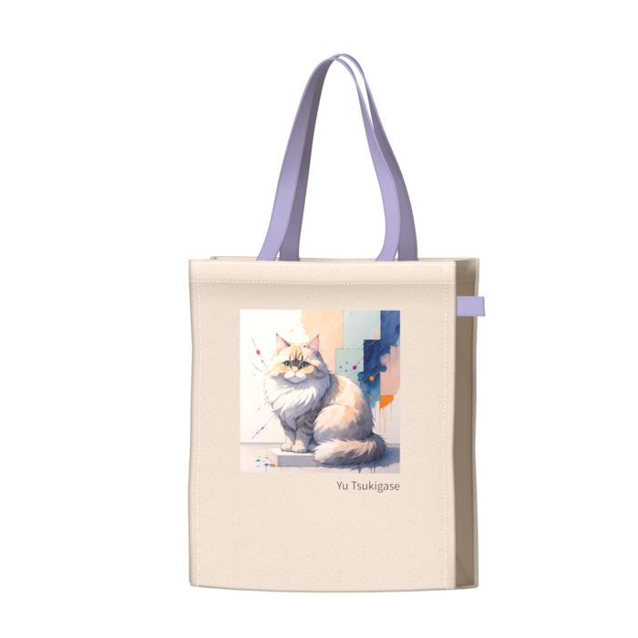 ツートンカラーバッグ - パープル - W34 × H41 × D14cm