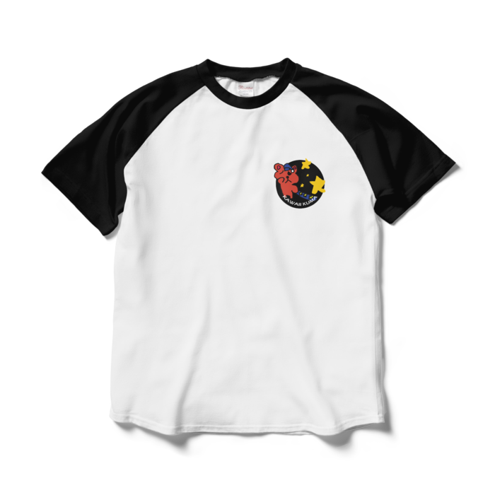 ラグランTシャツ - L - ホワイト×ブラック