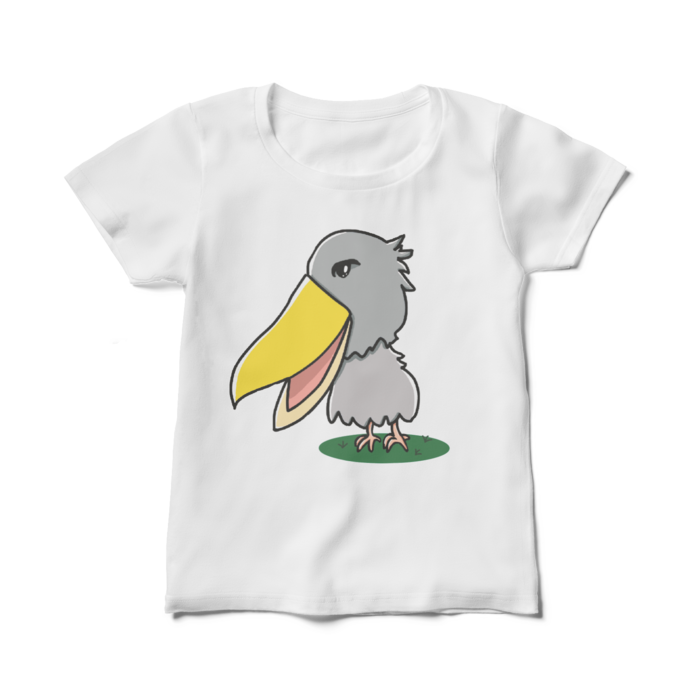 ハシビロコウ・レディースTシャツ - M - 白
