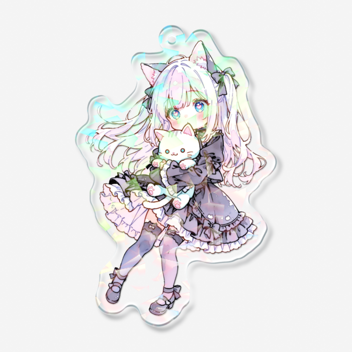 ホログラムアクリルキーホルダー - 70 × 70mm