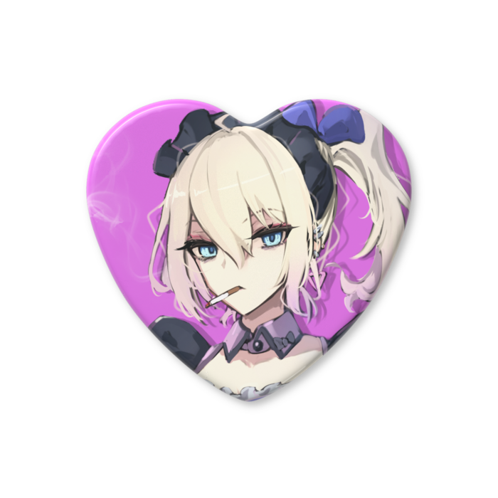 ハート缶バッジ - 52.5 × 57mm