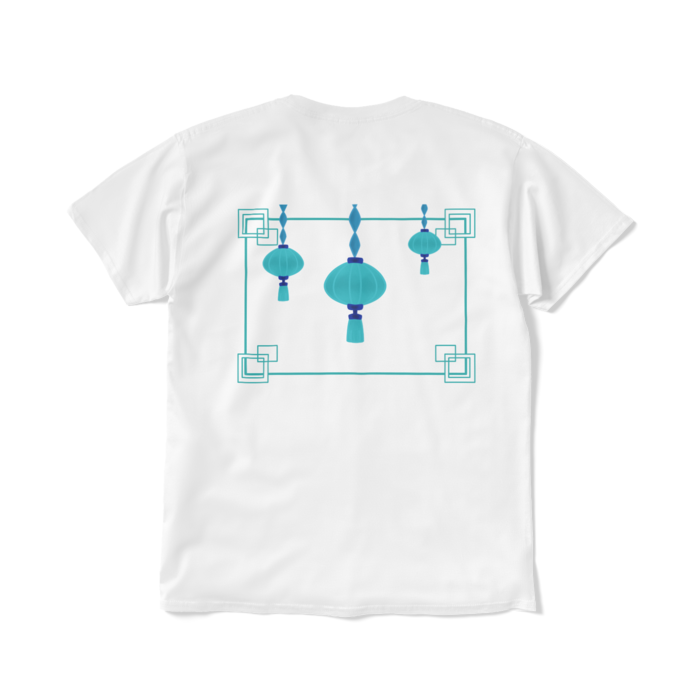 半袖Tシャツ L 白 青中華