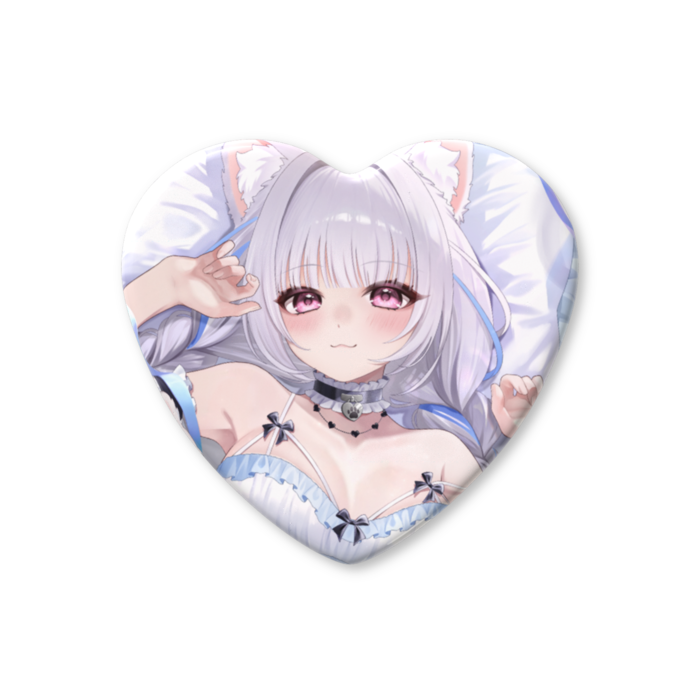 ハート缶バッジ - 57 × 52.5mm