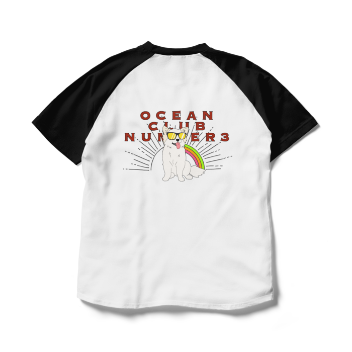 ラグランTシャツ - L - ホワイト×ブラック