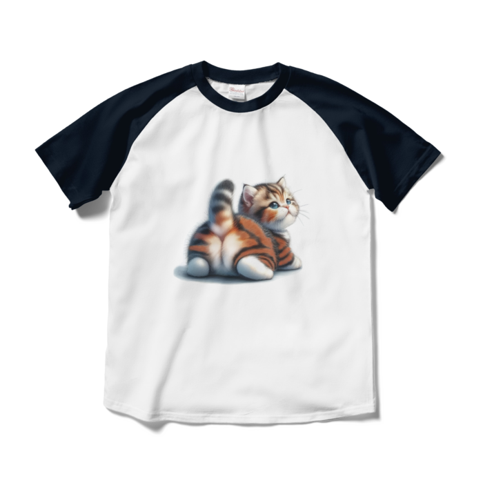 ラグランTシャツ - M - ホワイト×ネイビー