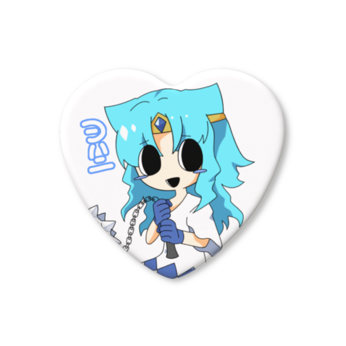 ハート缶バッジ - 57 × 52.5mm