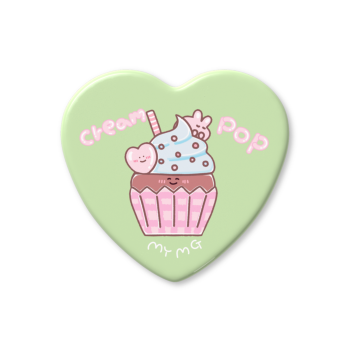 ハート缶バッジ - 57 × 52.5mm