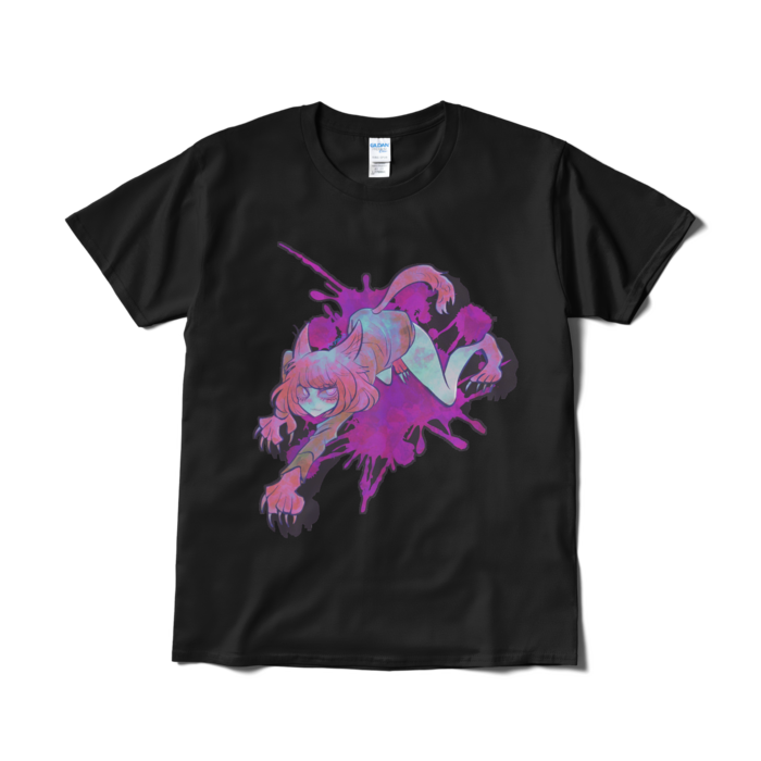 Tシャツ(猫山さん/黒)- L - ブラック