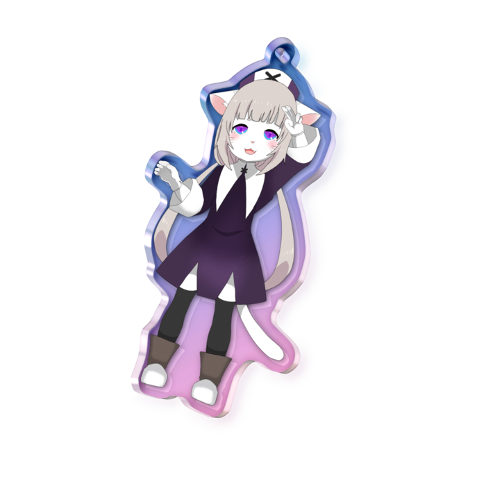 オーロラアクリルキーホルダー - 70 × 70mm