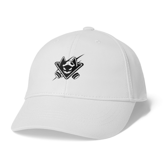 白キャップ-黒ロゴ