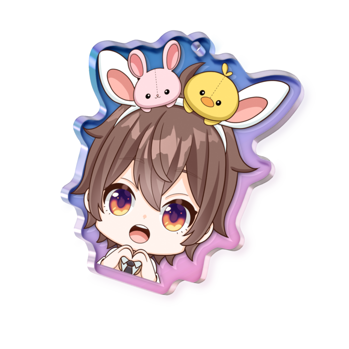 オーロラアクリルキーホルダー - 50 × 50mm