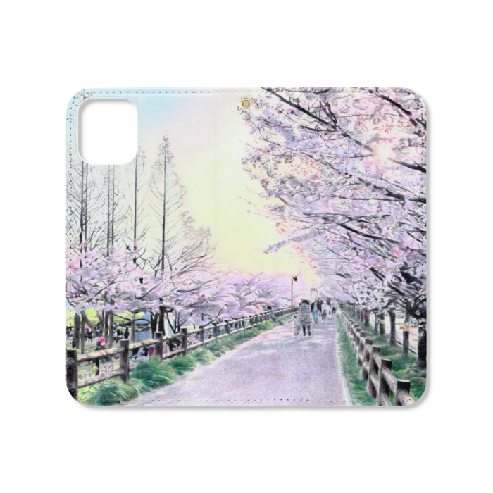 手帳型iPhoneケース(ベルトなし) - iPhone 11 - ストラップ穴 あり