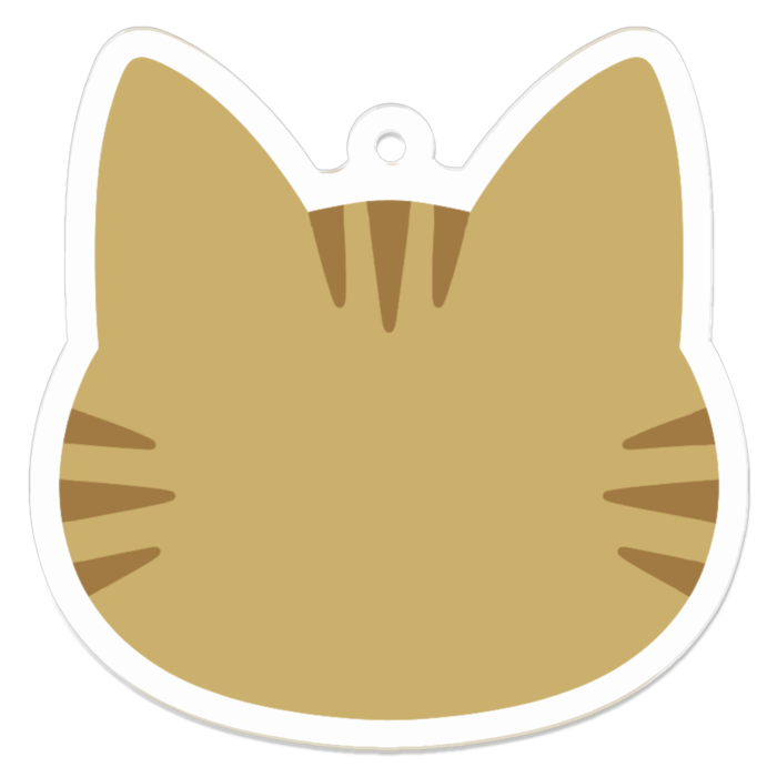 シンプルにゃんこのアクリルキーホルダー【茶トラ】