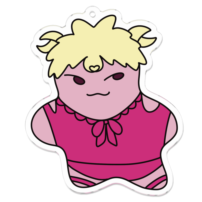 【ぴんく〜】アクリルキーホルダー - 70 x 70 (mm)