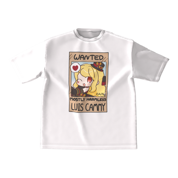 ルイキャミ手書きビッグシルエットTシャツ-M