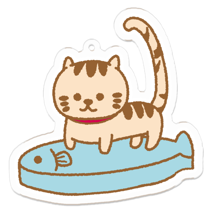 ツンデレにゃんこお魚ボート(70×70)