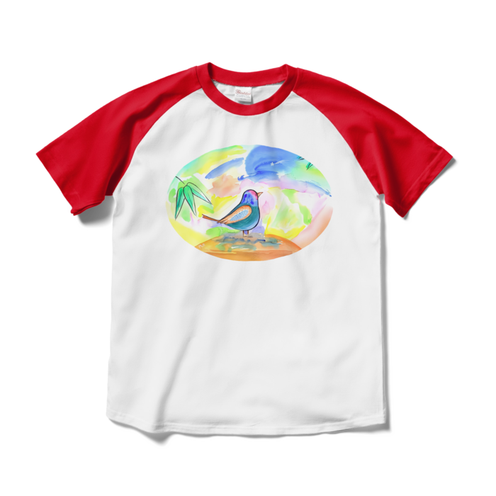 ラグランTシャツ - M - ホワイト×レッド