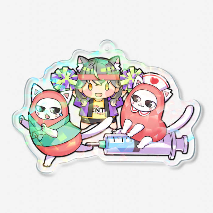 ホログラムアクリルキーホルダー - 70 × 70mm