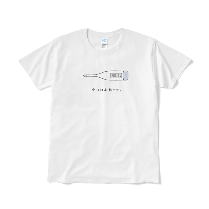 体温計・高熱Tシャツ（短納期） - L - ホワイト