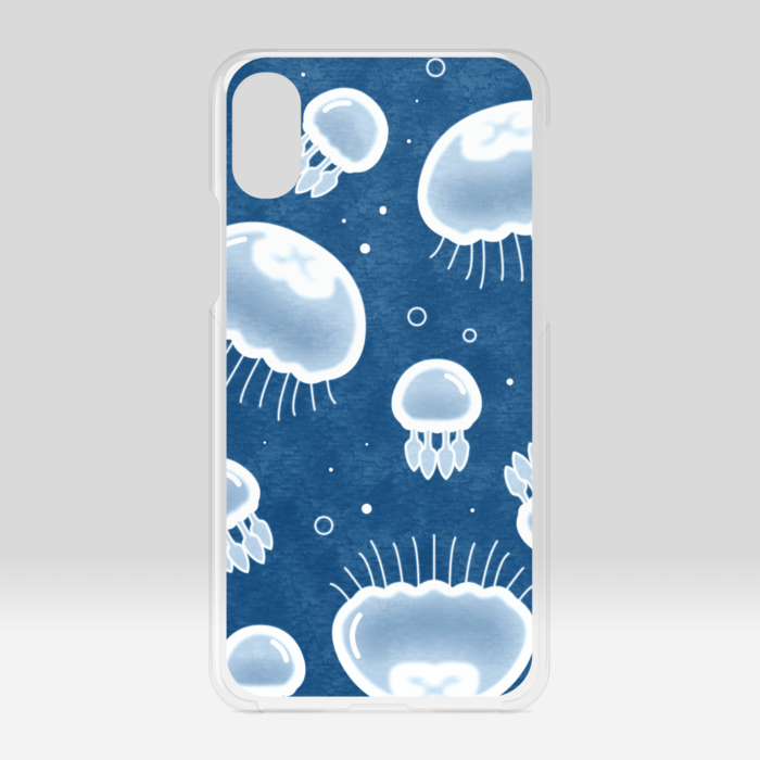 クリアiPhoneケース 青色 iPhone X / XS
