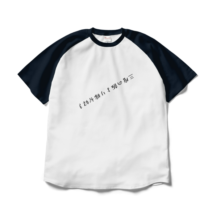 ラグランTシャツ - XL - ホワイト×ネイビー