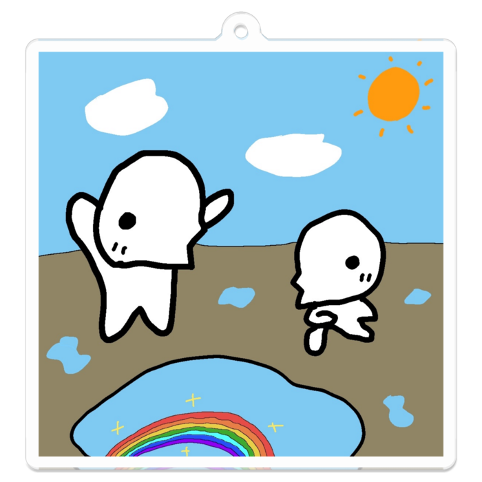 8.水たまりに反射する虹