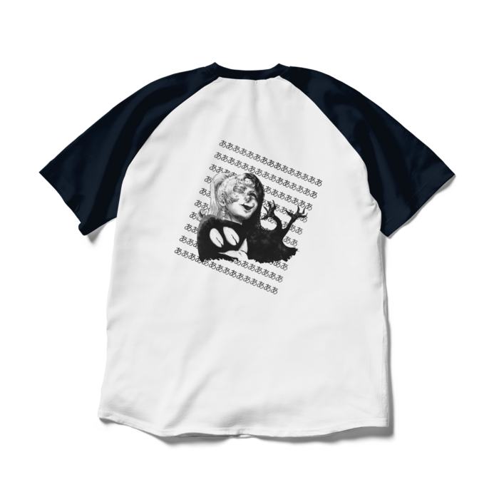 ラグランTシャツ - XL - ホワイト×ネイビー