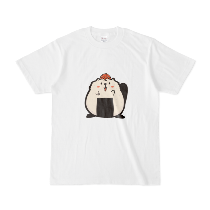 Tシャツ - S - 白 おにぎりなビーバー【いくら】