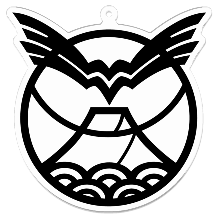 アクリルキーホルダー黒　中 70 x 70 (mm)