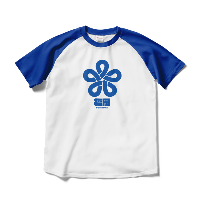 ラグランTシャツ - M - ホワイト×ロイヤルブルー