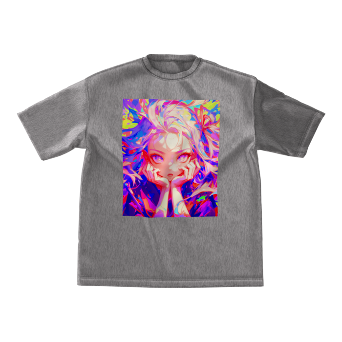 ビッグシルエットTシャツ  (グレー)  - M -