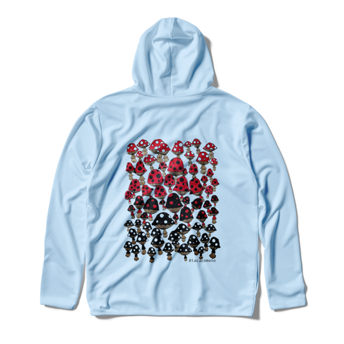 (背中のみプリント)ドライジップパーカー - L - ライトブルー
