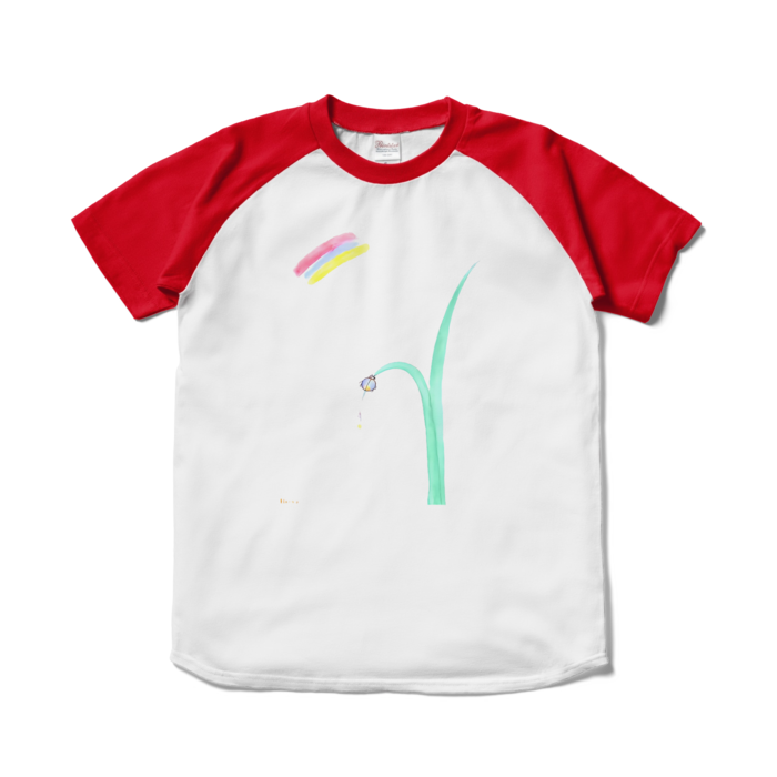 ラグランTシャツ - S - ホワイト×レッド