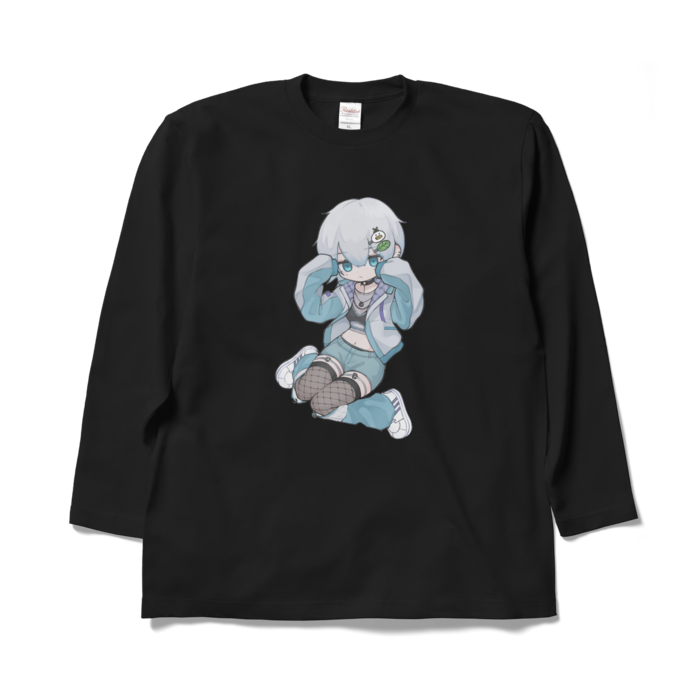 ロングスリーブTシャツ - XL - ブラック（きょとん顔）