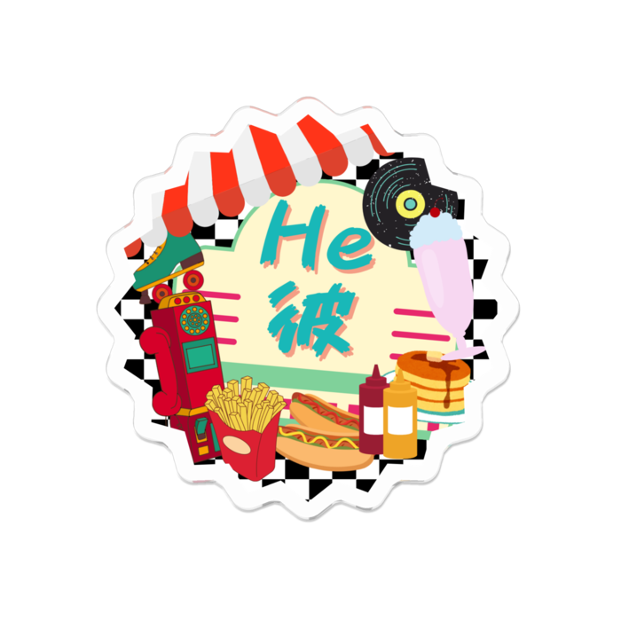 アクリルバッジ - 50 x 50 (mm)