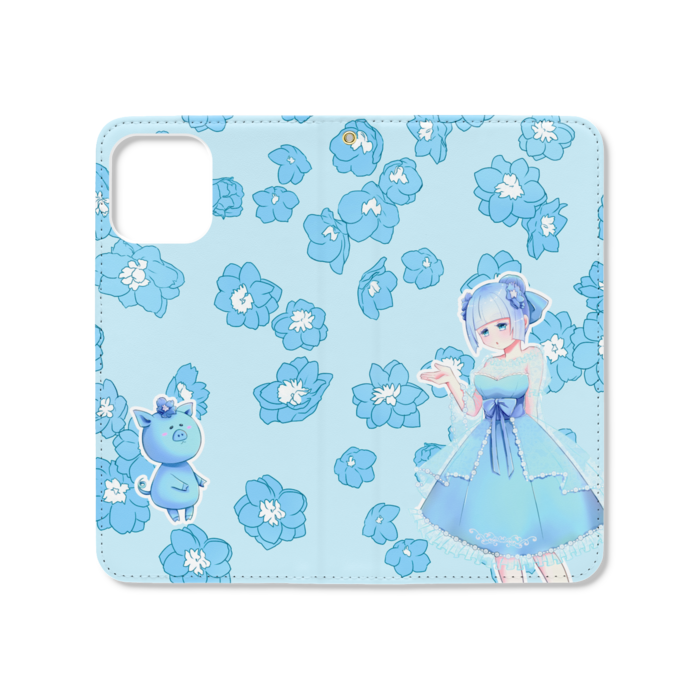 手帳型iPhoneケース(ベルトなし) - iPhone12 ProMax - ストラップ穴 あり