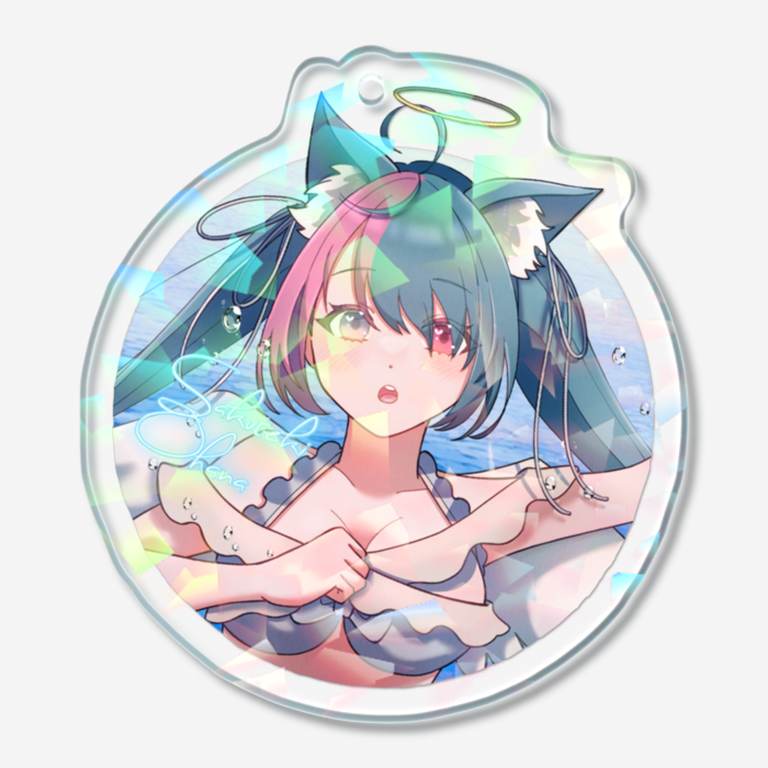 ホログラムアクリルキーホルダー - 50 × 50mm