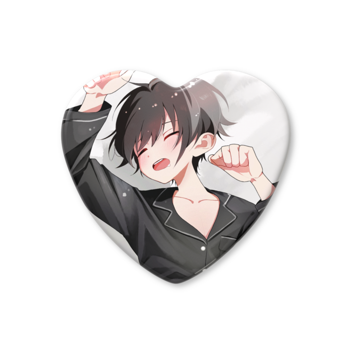 ハート缶バッジ - 57 × 52.5mm